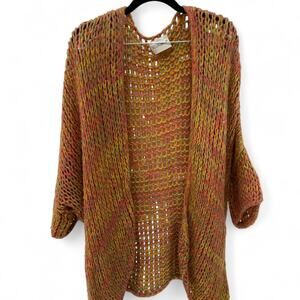 Orange and yellow knit cardigan